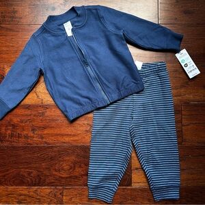 🍂Carter's Blue Zip-Up Baby Jacket and pants set